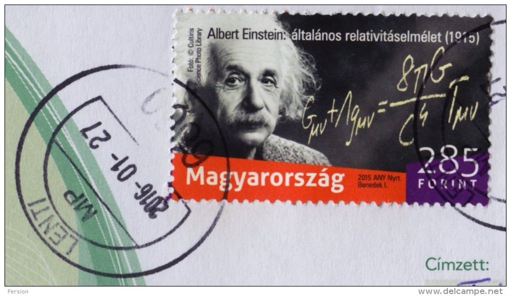 Albert Einstein - Registered STATIONERY COVER LETTER 2016 Hungary - Lenti Budapest - Albert Einstein