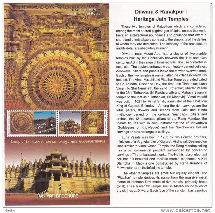 Info., On Dilwara Ranakpur Heritage Jain Temple Architecture, Stone Marble Carving, Art, Mineral Rock Geology India 2009 - Denkmäler