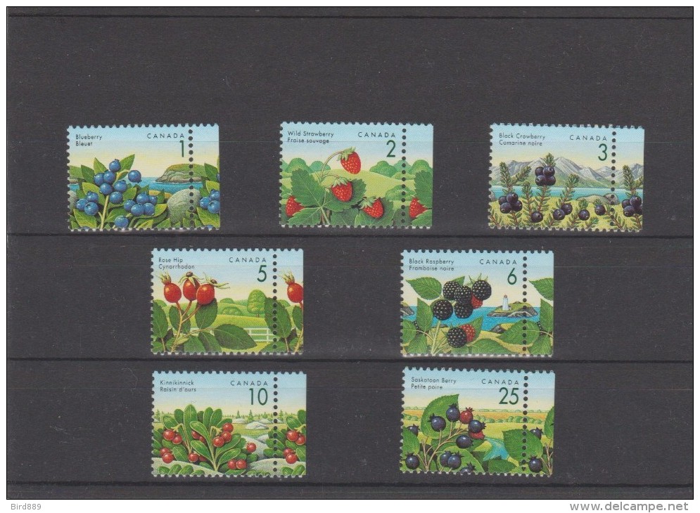 1992 Canada Edible Fruits Nature Set Of 7 MNH - Neufs