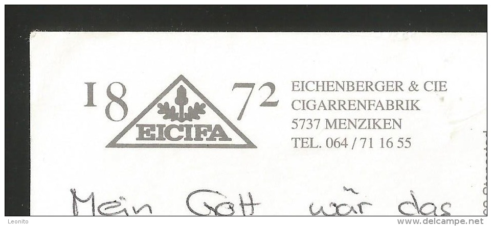 MENZIKEN AG Kulm Cigarrenfabrik EICIFA Eichenberger 2003 - Menziken