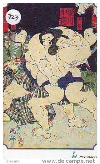 Télécarte  Japon * SUMO (723)  LUTTE  LUTTEURS WORSTELEN * JUDO * Kampf Wrestling *  LUCHA * PHONECARD JAPAN * JR  * IO - Sport