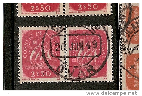 Portugal & Marcofilia, Caravela, Ovar  1949 (627) - Usati