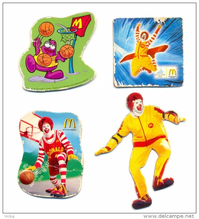 Russia McDonald's 4pcs Torino 2006 ,clown,basketball - Animals & Fauna