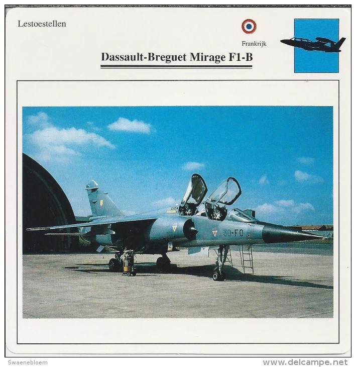 Vliegtuigen.- Lesvliegtuig. Lestoestel. Dassault-Brequet Mirage F1-B - 2 Scans - Andere & Zonder Classificatie