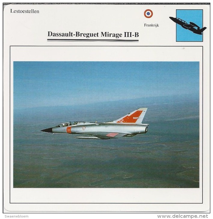 Vliegtuigen.- Lesvliegtuig. Lestoestel. Dassault-Brequet Mirage III-B - 2 Scans - Andere & Zonder Classificatie