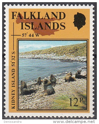 Falkland Islands 1990 Michel 518 Neuf ** Cote (2005) 0.90 Euro Kidney Island Avec Otaries - Falkland