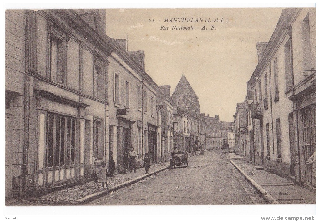 MANTHELAN. - Rue Nationale. Carte RARE - Autres & Non Classés