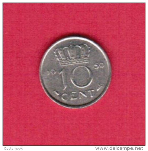 NETHERLANDS  10 CENTS 1959 (KM # 182) - 1948-1980 : Juliana