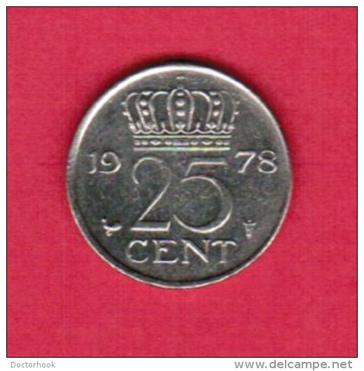 NETHERLANDS  25 CENTS 1978 (KM # 183) - 1948-1980 : Juliana