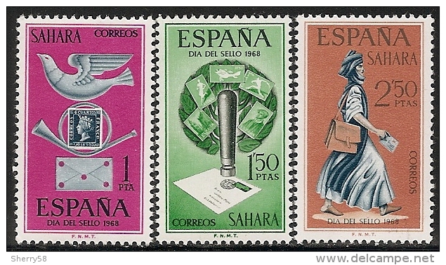 SAHARA-1968-ED. 268 A 270 COMPLETA- DIA DEL SELLO-NUEVO SIN FIJASELLOS - Sahara Spagnolo