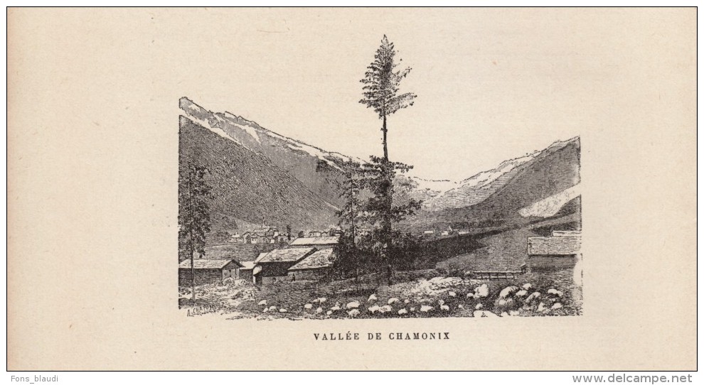 1891 - Gravure Sur Bois - Chamonix-Mont-Blanc (Haute-Savoie) - La Vallée - FRANCO DE PORT - Estampes & Gravures