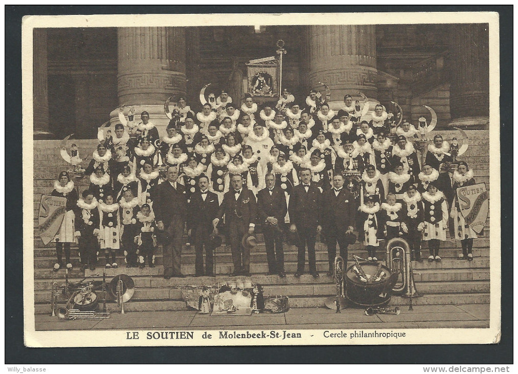 CPA - LE SOUTIEN De MOLENBEEK ST JEAN - Cercle Philanthropique - Orchestre Groupe Fête - Chaussée De Gand   // - Molenbeek-St-Jean - St-Jans-Molenbeek