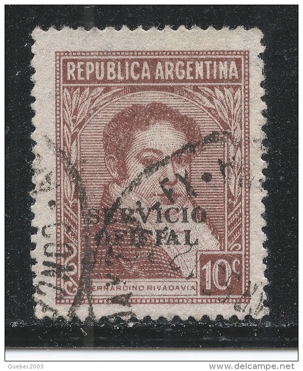 Argentina 1938. Scott #O44 (U) President, Bernardino Rivadavia - Oblitérés