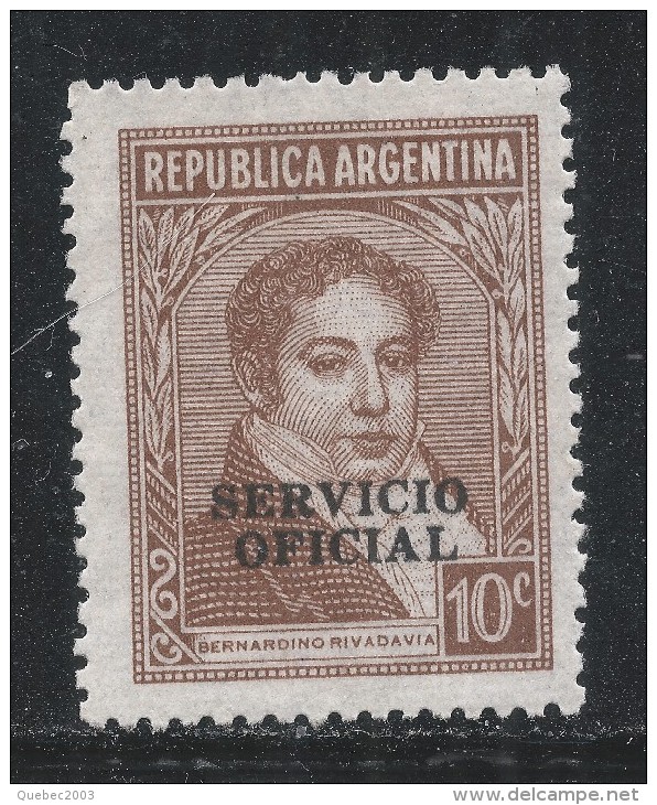 Argentina 1938. Scott #O44 (M) President, Bernardino Rivadavia - Nuevos