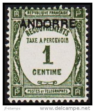 1931. TAXE A PERCEVOIR 1 CENTIME. ANDORRE.  (Michel: P 9) - JF193033 - Unused Stamps