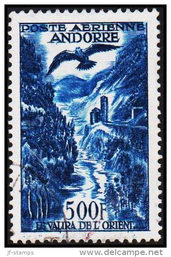 1957. 500 F. POSTE AERIENNE ANDORRA.  (Michel: 160) - JF193027 - Used Stamps