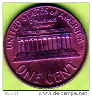 1976 Stati Uniti - 1 Cent. (circolato) - 1959-…: Lincoln, Memorial Reverse