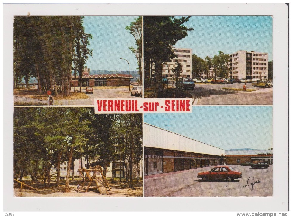 Lot De 3 CPM - VERNEUIL SUR SEINE - Multivues - Coteaux Place De L'Eglise Grande Rue Jardins Ruisseau Centre Commercial - Verneuil Sur Seine