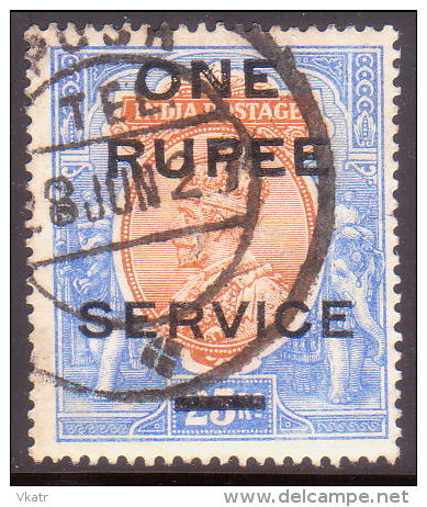 INDIA 1925 SG #O103 1r On 25r Used Official - 1911-35 King George V