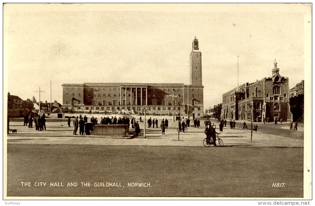 NORFOLK - NORWICH - THE CITY HALL AND THE GUILDHALL Nf601 - Norwich