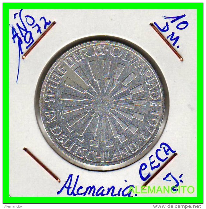 ALEMANIA   MONEDA  PLATA S/C 10 DM  OLIMPIADE  1972- DEUTSCHLAND - Conmemorativas