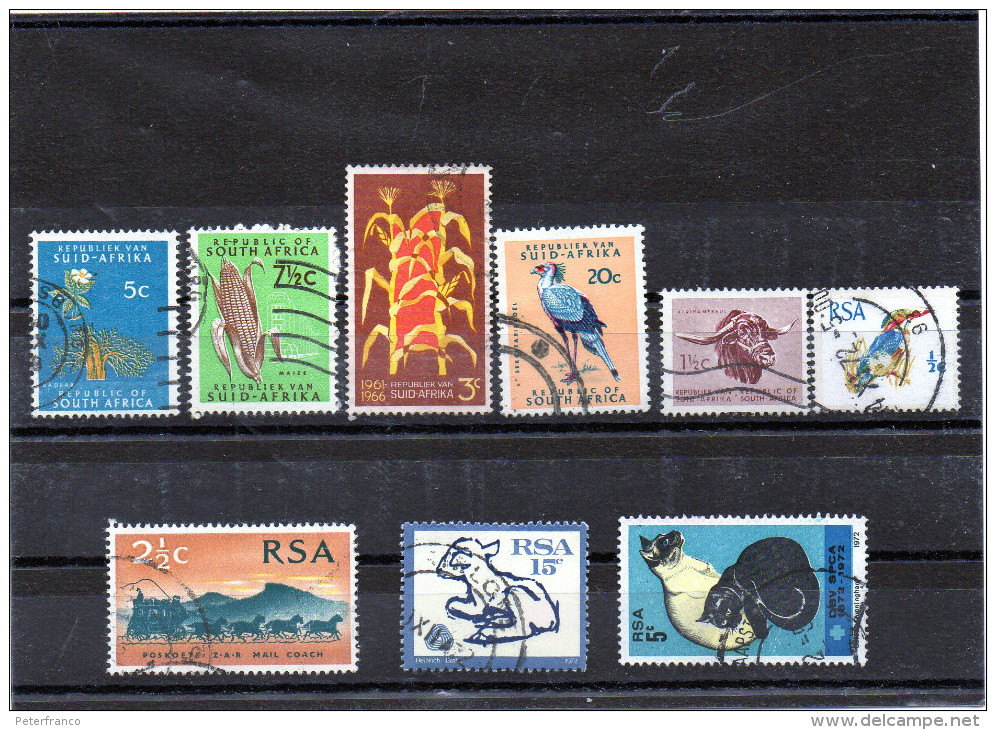 Sud Africa - N. 9 Differenti Usati - Collections, Lots & Series