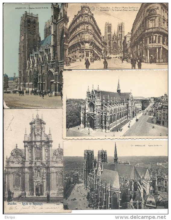 Bruxelles Lot De 10 Cp D'Eglise - Lotes Y Colecciones