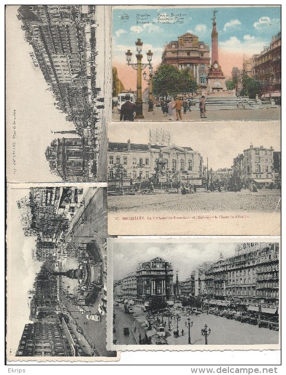 Bruxelles Lot De 5 Cp De La Place De Brouckère - Lots, Séries, Collections