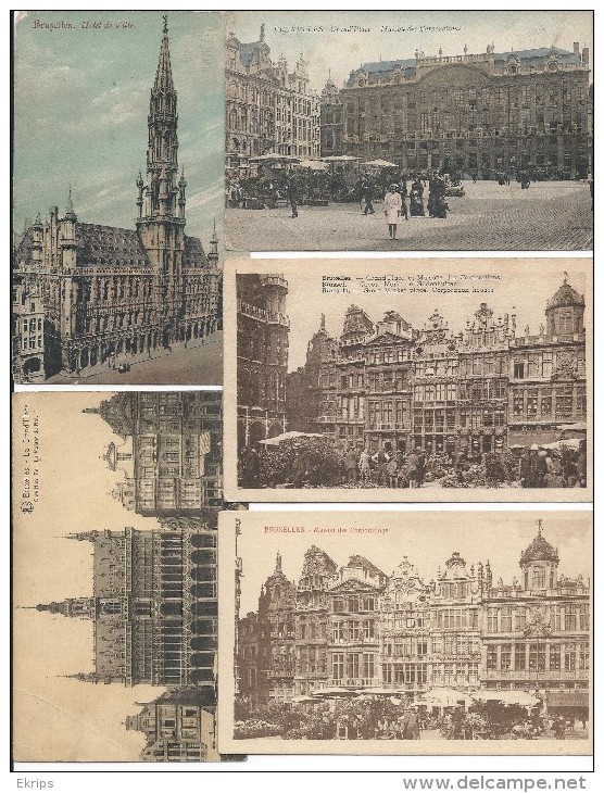 Lot De 10 Cp De La Grand Place - Loten, Series, Verzamelingen