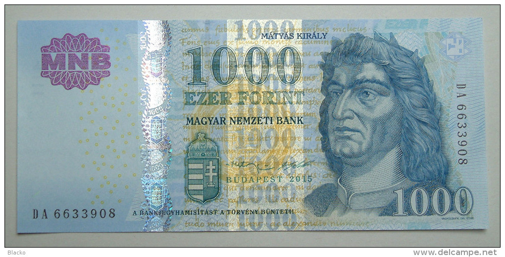 % Banknote - Hungary - 1000 HUF - 2015 UNC - DA663 - Ungheria