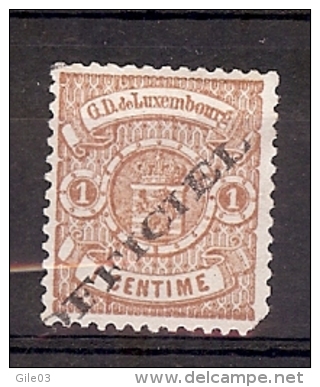 LUXEMBOURG 1875 TIMBRE SERVICE  1c SURCHARGE "OFFICIEL" TYPE 1  YVERT S10*  / MICHEL D10I * - Service