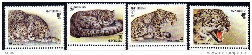 KYRGYZSTAN WWF, Panthere Des Neiges, Yvert 28/31 ** Neuf Sans Charniere. MNH - Nuovi