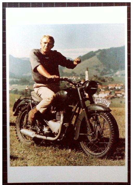 Postcard, Steve McQueen, Great Escape. Motorcycle - Entertainers