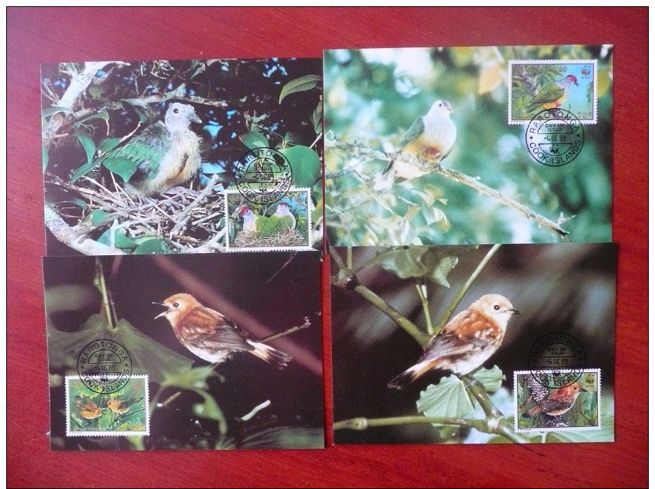 WWF Cook-island Birds Of The Cook Islands Vögel 1989 CM MK MC Maxi Maximum Cards Maxicard Maximumkarte - Maximum Cards