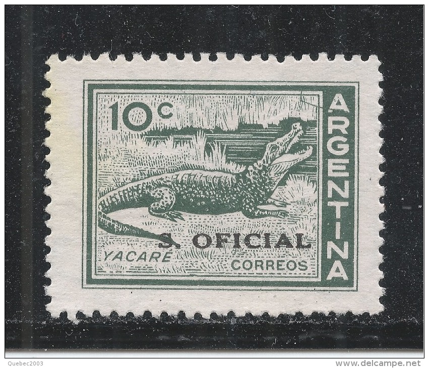 Argentina 1962. Scott #O113 (M) Fauna, Cayman - Neufs