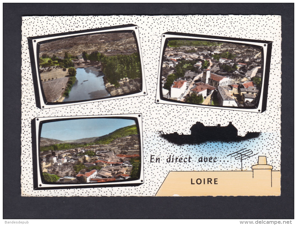 CPSM En Direct Avec LOIRE (sur Rhone 69) ( Multivues Vue Aerienne Décor Antenne Television LAPIE) - Loire Sur Rhone