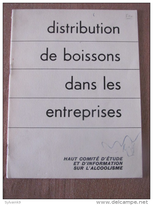 1955 Distribution De Boisson Dans Les Entreprises Etude Information Alcoolisme Consommation Alcool Prevention Accident - Salute