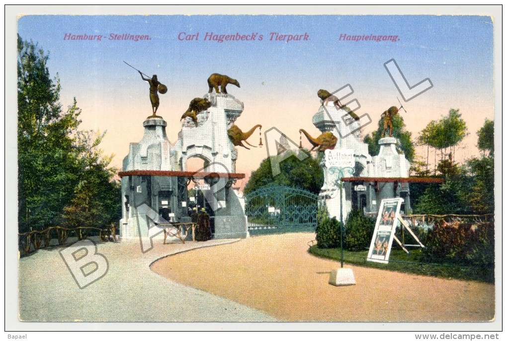 Hamburg Stellingen (Allemagne) - Carl Hagenbeck´s Tierpark - Entrée Principale - Circulé En 1917 (JS) - Autres & Non Classés