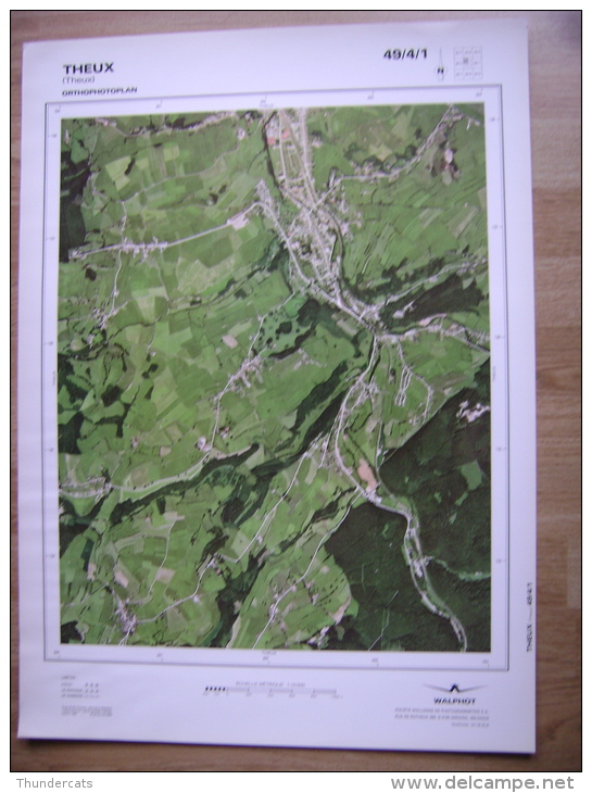 GRAND PHOTO VUE AERIENNE 66 Cm X 48 Cm De 1985 THEUX THEUX - Topographische Karten