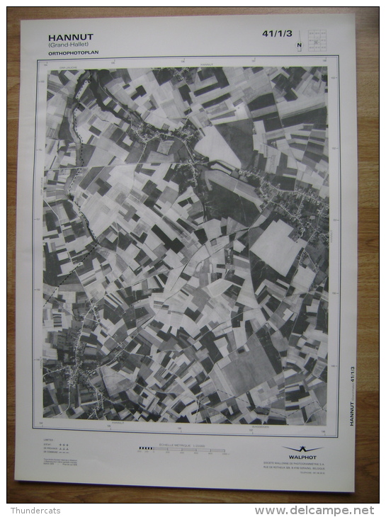 GRAND PHOTO VUE AERIENNE 66 Cm X 48 Cm De 1979  HANNUT GRAND HALLET - Cartes Topographiques