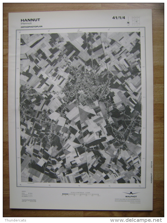 GRAND PHOTO VUE AERIENNE 66 Cm X 48 Cm De 1979  HANNUT HANNUT - Cartes Topographiques