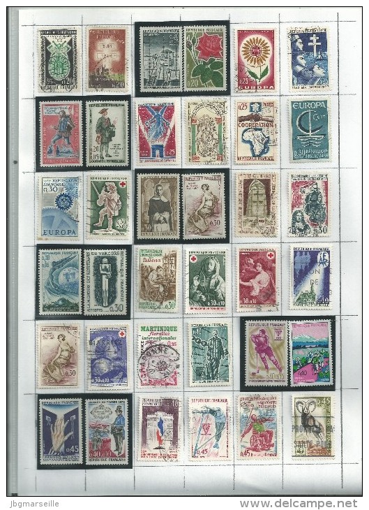 36 T  " Commémoratifs" Divers De FRANCE..(1960/70) Quelques Neufs Avec Les Oblitérés ..SUR FEUILLET... à Voir.... - Collections