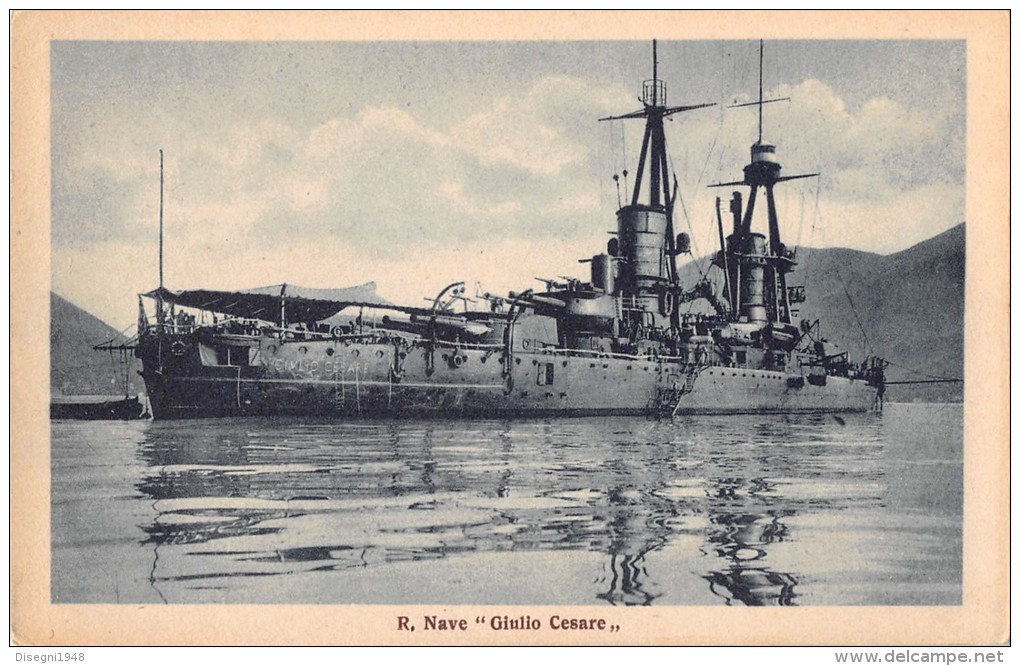 04752 "REGIA NAVE GIULIO CESARE" BATTLE SHIP. CART. POST. ORIG. NON SPEDITA. - Guerra