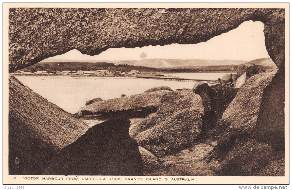 04758 "VICTOR HARBOUR  FROM UMBRELLA ROCK - GRANITE ISLAND SOUTH AUSTRALIA - AUSTRALIA" CART. POST. ORIG.  NON SPEDITA. - Victor Harbor