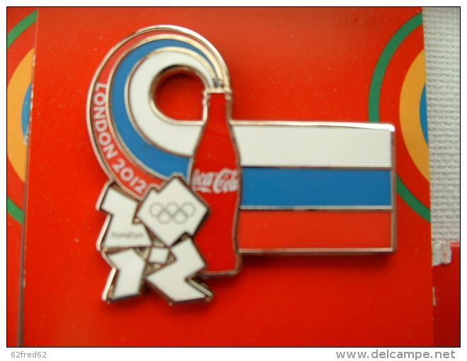 Pin's J.O LONDRES 2012 - COCA COLA - DRAPEAU RUSSIE - Olympic Games