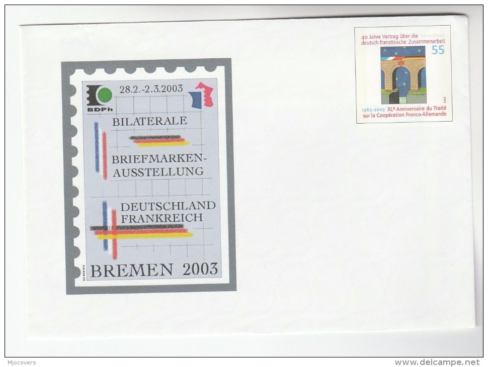 2003 GERMANY Illus POSTAL STATIONERY COVER  FRANCO - GERMAN COOPERATION STAMPS FAIRE Stamps European - European Ideas