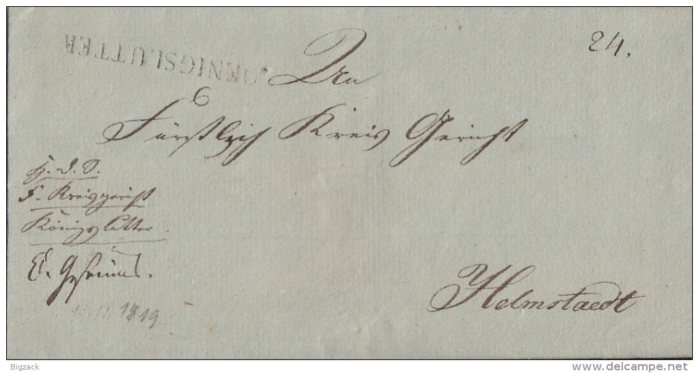 Brief L1 Koenigslutter Von 1819 Gel. Nach Helmstaedt - Vorphilatelie