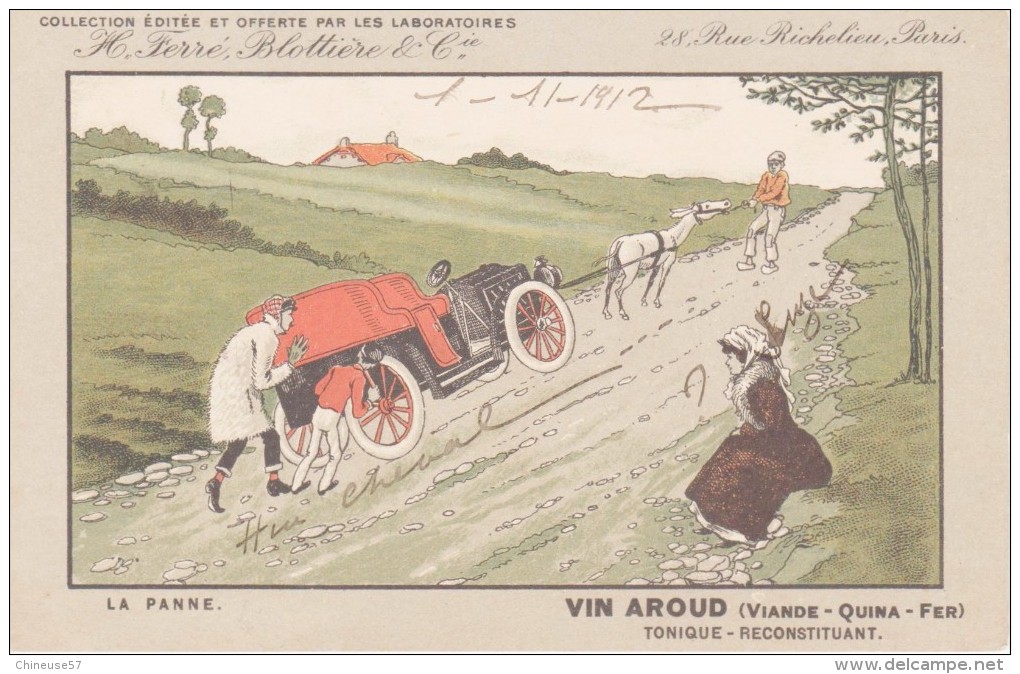 Cpa 1912-médecine Santé-La Panne-vin Aroud-labo Férré-Blottière - Publicidad