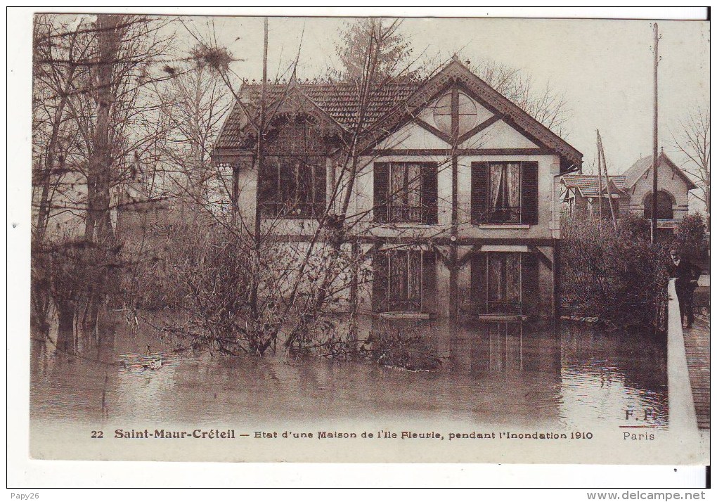 Cpa  St Maur-creteil  Inondation 1910 - Saint Maur Des Fosses