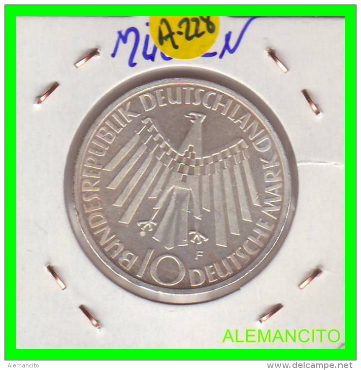 ALEMANIA   MONEDA  PLATA S/C 10 DM  OLIMPIADE  1972-  MÜNCHEN - Conmemorativas